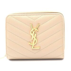 Yves Saint Laurent Leather Monogram Bifold Wallet